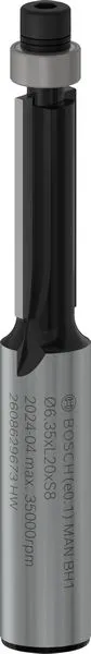 Bosch PRO glodalo za glodanje u ravni sa ležajevima na dnu, Ø 6,35×L 20, prihvat 8 mm 2608629673
