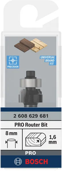 PRO glodalo za zaobljavanje, R 1,6, prihvat 8 mm 2608629681