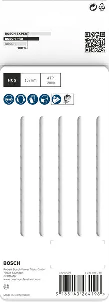 PRO Wood precise T344DP listovi ubodne testere 152 mm, 5 kom 2608633A36