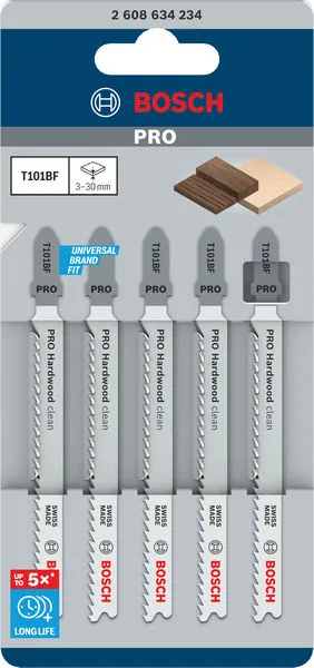 PRO Hardwood clean T101BF listovi ubodne testere 100 mm, 5 kom 2608634234