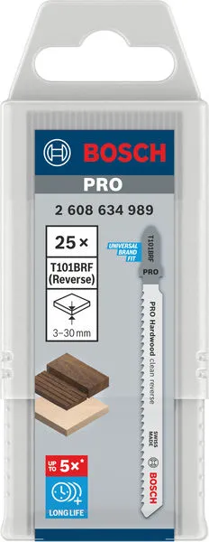 PRO Hardwood clean reverse T101BRF listovi ubodne testere 100 mm, 25 kom 2608634989