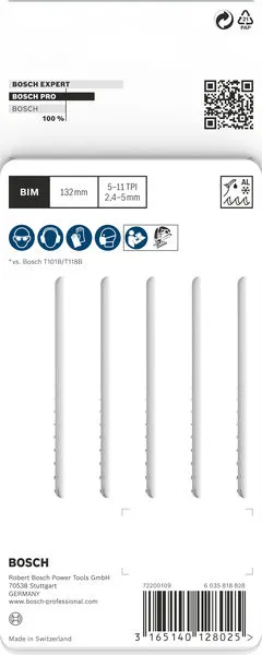 PRO Multi Material thick and thin T345XF listovi ubodne testere 132 mm, 5 kom 2608634994