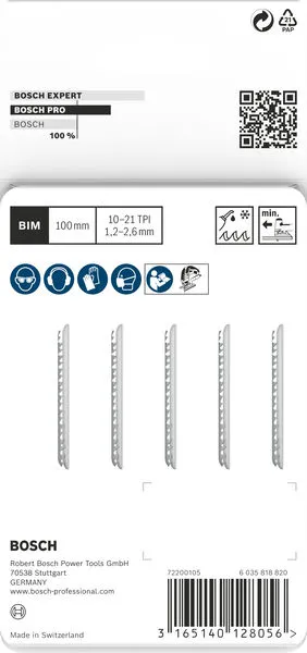 PRO Metal thick and thin T123XF list ubodne testere 100 mm, 5 kom 2608638473