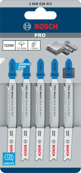 PRO Metal thick and thin T123XF list ubodne testere 100 mm, 5 kom 2608638473