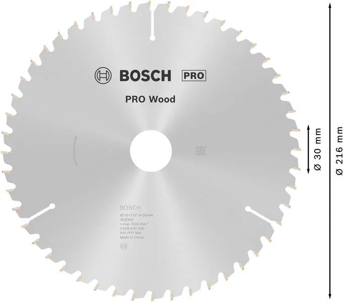 PRO Wood list kružne testere 216×2×30 mm, T48 2608640432