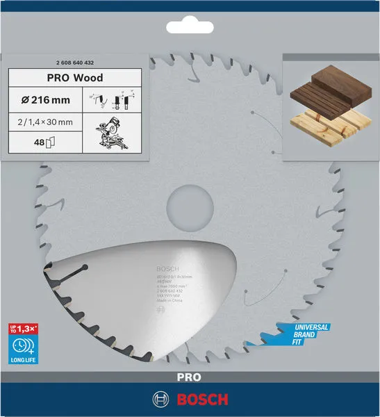 PRO Wood list kružne testere 216×2×30 mm, T48 2608640432
