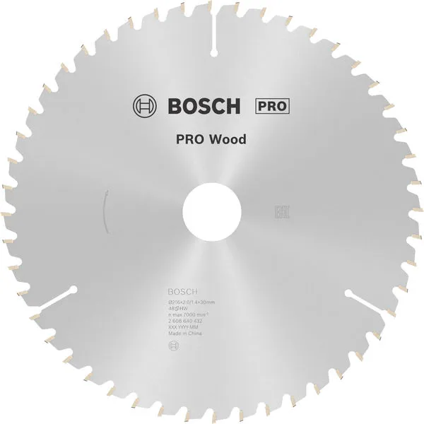 Bosch PRO Wood list kružne testere 216×2×30 mm, T48 2608640432