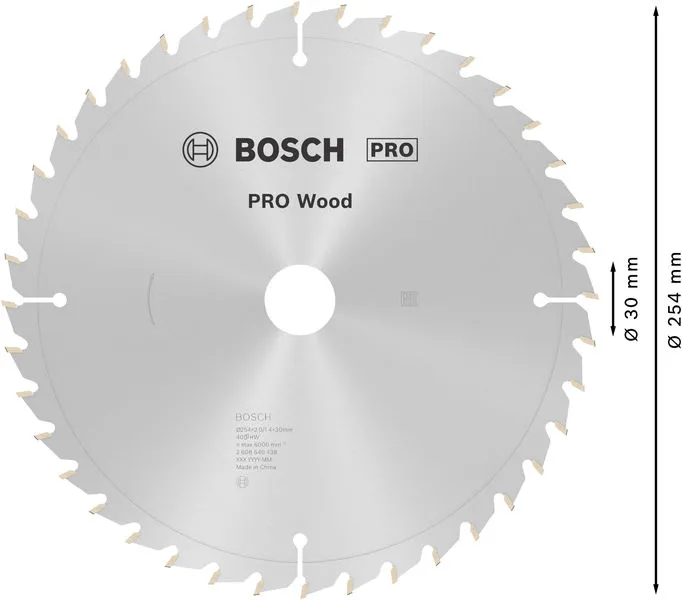 PRO Wood list kružne testere 254×2×30 mm, T40 2608640438