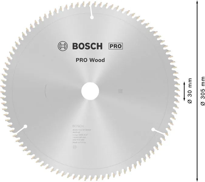 PRO Wood list kružne testere 305×2,5×30 mm, T96 2608640442