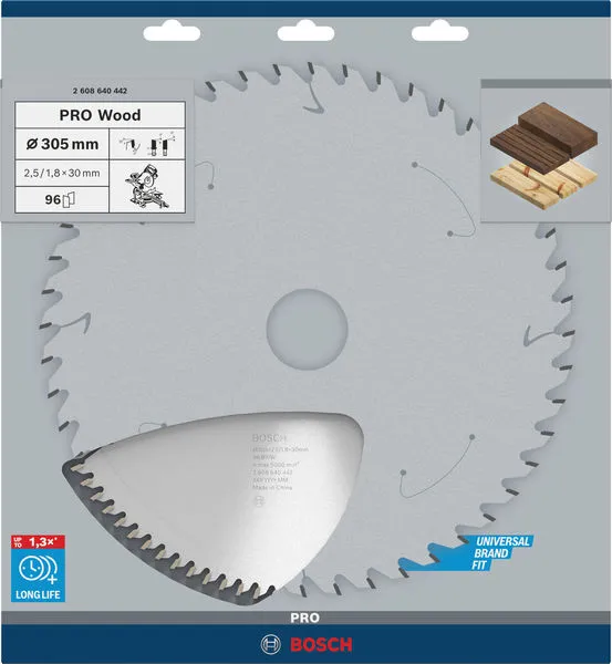 PRO Wood list kružne testere 305×2,5×30 mm, T96 2608640442