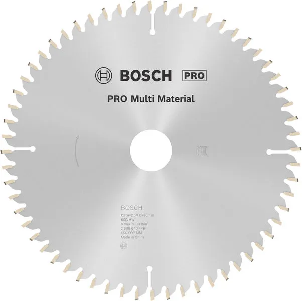 Bosch PRO Multi Material list kružne testere 216×2,5×30 mm, T60 2608640446
