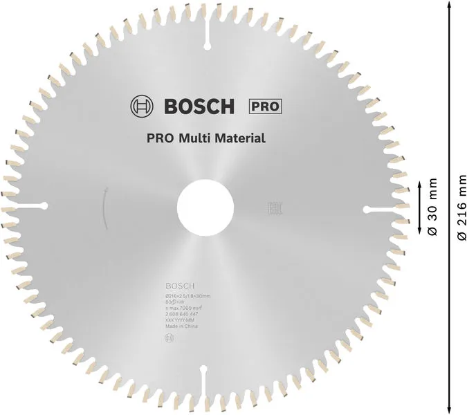 PRO Multi Material list kružne testere 216×2,5×30 mm, T80 2608640447