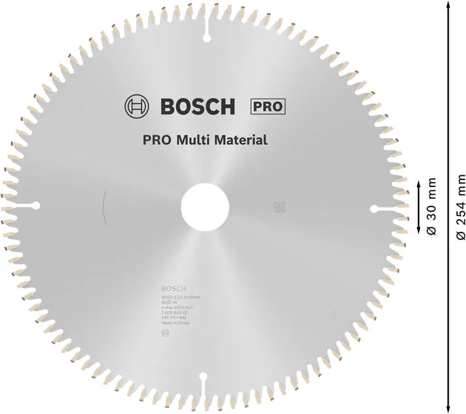PRO Multi Material list kružne testere 254×3,2×30 mm, T96 2608640451