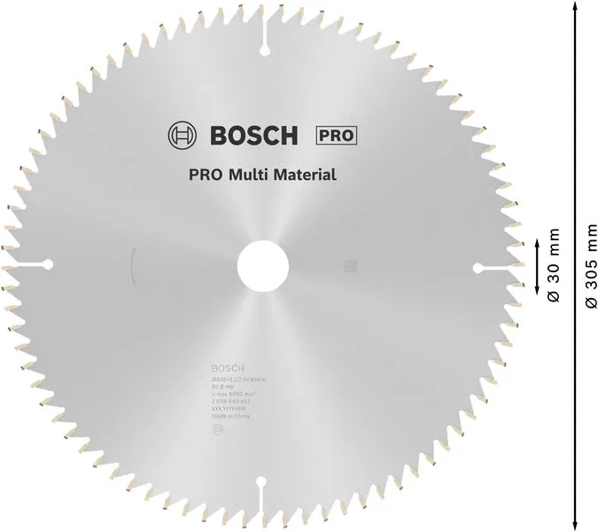 PRO Multi Material list kružne testere 305×3,2×30 mm, T80 2608640452