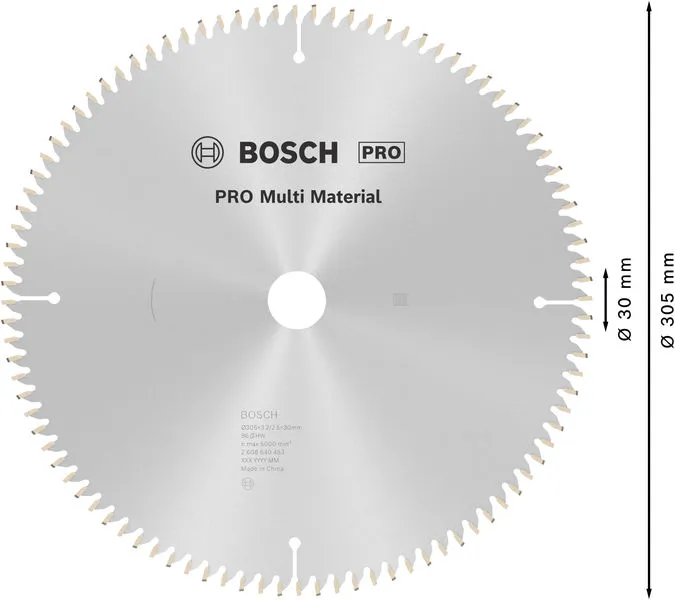 PRO Multi Material list kružne testere 305×3,2×30 mm, T96 2608640453