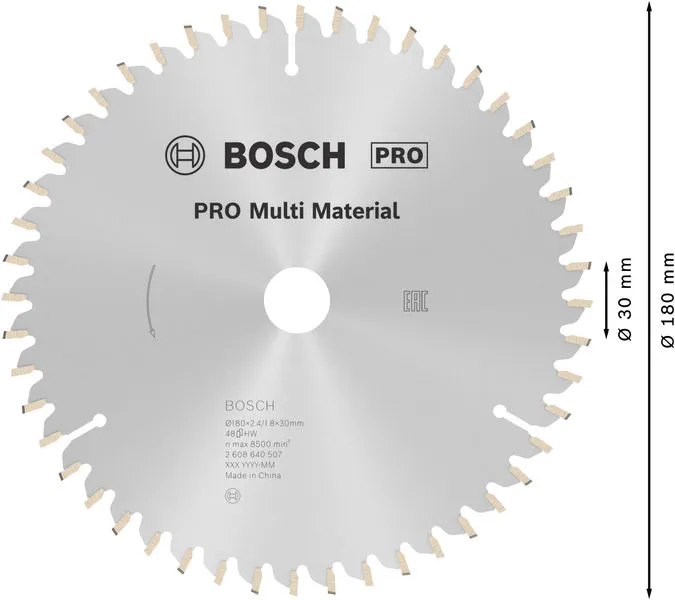 PRO Multi Material list kružne testere 180×2,4×30 mm 2608640507