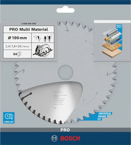 PRO Multi Material list kružne testere 190×2,4×20 mm 2608640508