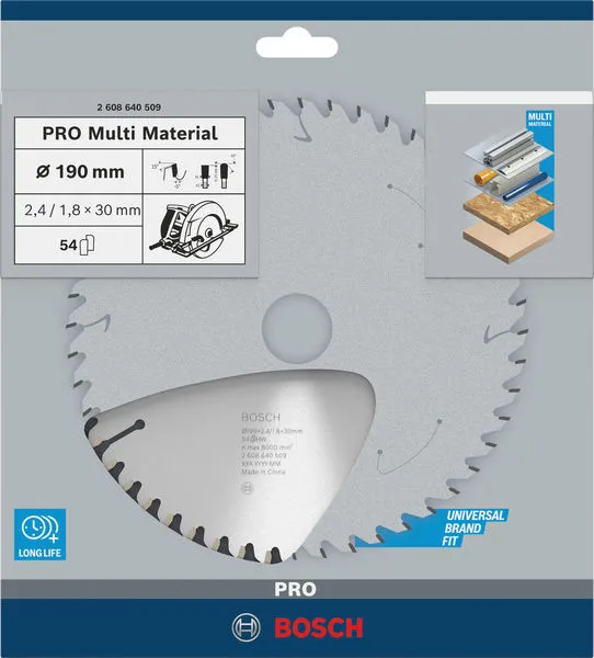 PRO Multi Material list kružne testere 190×2,4×30 mm 2608640509