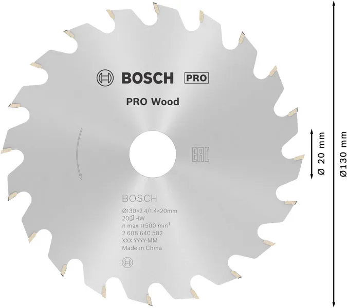 PRO Wood list kružne testere 130×2,4×20 mm, T20 2608640582