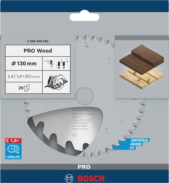 PRO Wood list kružne testere 130×2,4×20 mm, T20 2608640582