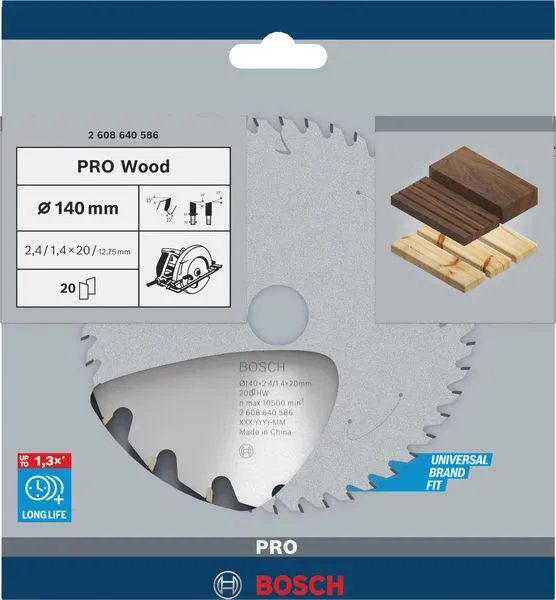 PRO Wood list kružne testere 140×2,4×20 mm, T20 2608640586
