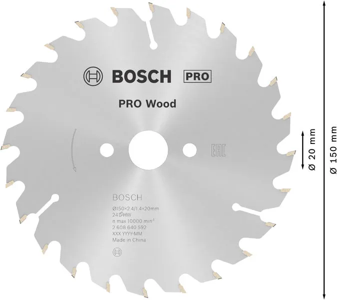PRO Wood list kružne testere 150×2,4×20 mm, T24 2608640592