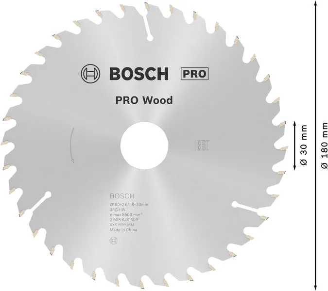 PRO Wood list kružne testere 180×2,6×30 mm, T36 2608640609