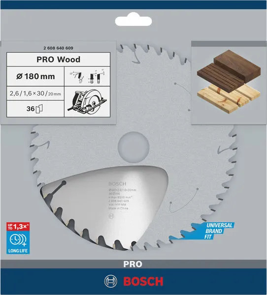 PRO Wood list kružne testere 180×2,6×30 mm, T36 2608640609