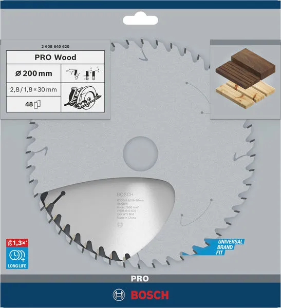 PRO Wood list kružne testere 200×2,8×30 mm, T48 2608640620