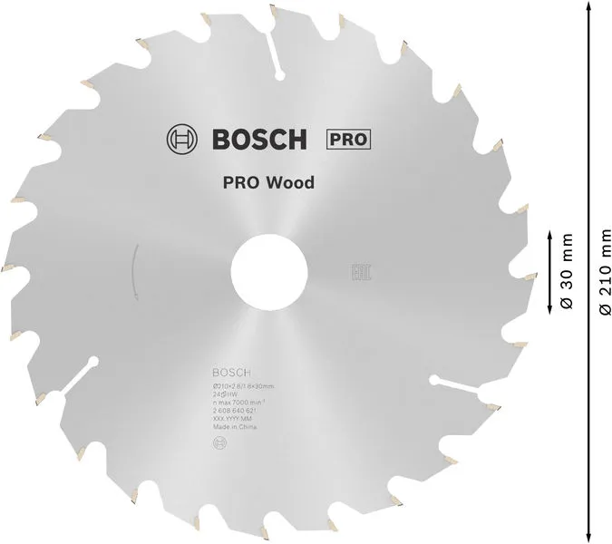 PRO Wood list kružne testere 210×2,8×30 mm, T24 2608640621