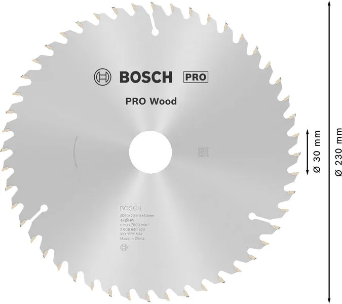 PRO Wood list kružne testere 210×2,8×30 mm, T48 2608640623