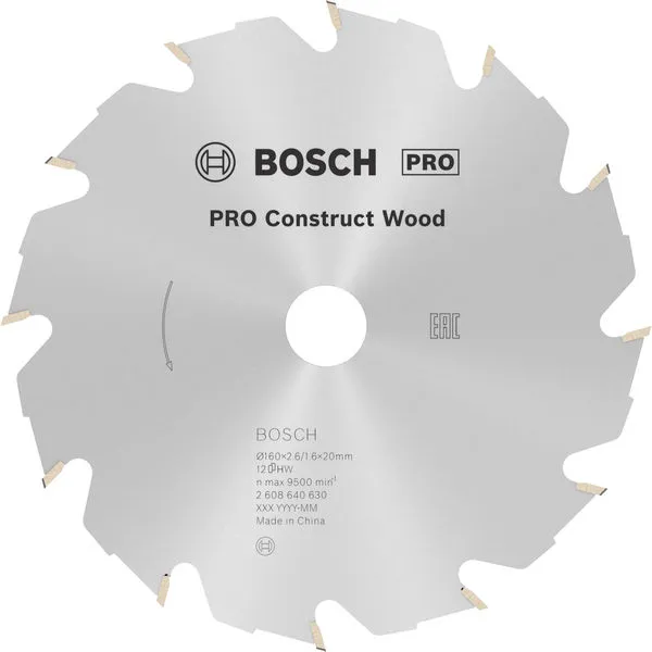Bosch PRO Construct Wood list kružne testere 160×2,6×20 mm 2608640630