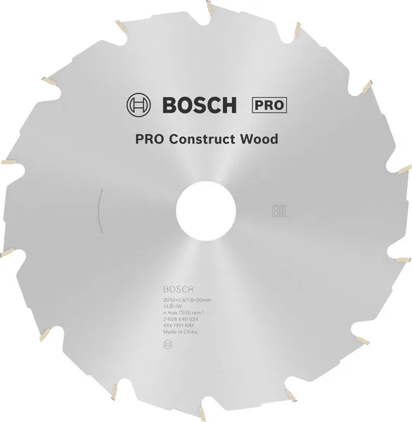 Bosch PRO Construct Wood list kružne testere 210×2,8×30 mm 2608640634