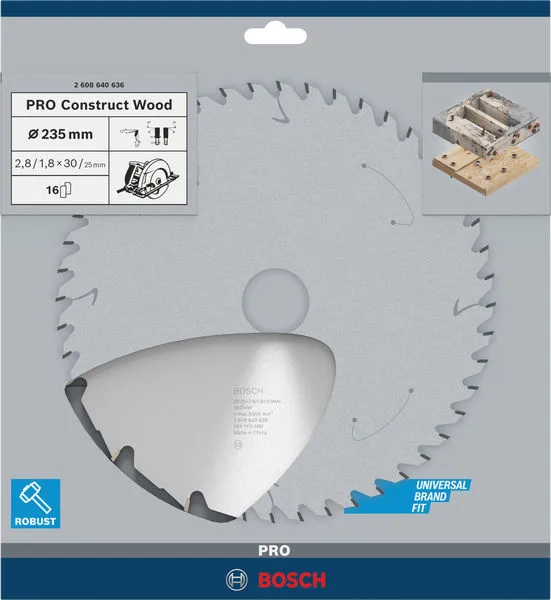 PRO Construct Wood list kružne testere 235×2,8×30 mm 2608640636