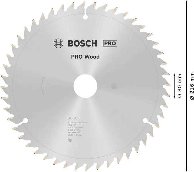 PRO Wood list kružne testere 216×2,8×30 mm, T48 2608640641