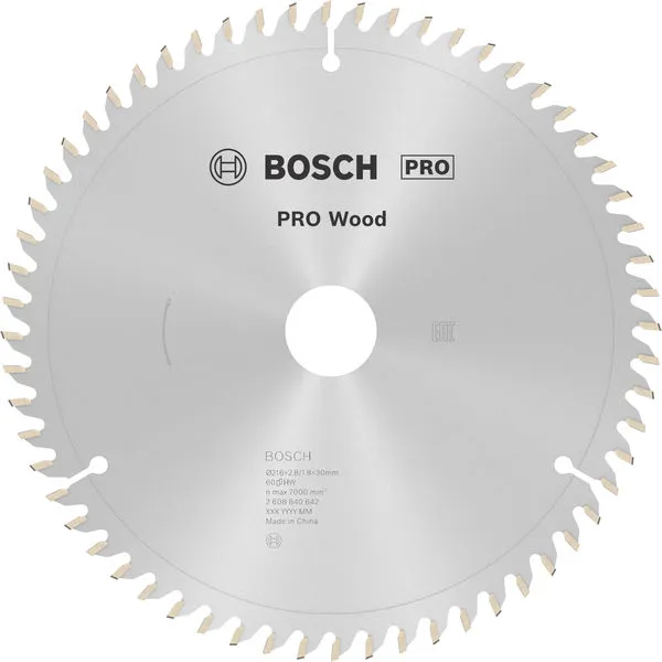 Bosch PRO Wood list kružne testere 216×2,8×30 mm, T60 2608640642