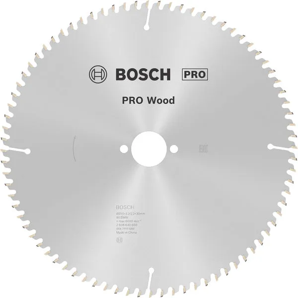 Bosch PRO Wood list kružne testere 250×3,2×30 mm, T80 2608640660
