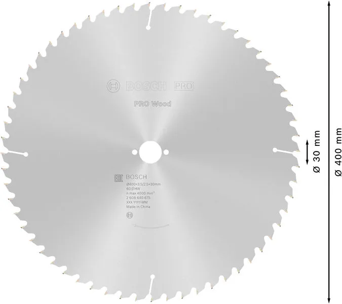PRO Wood list kružne testere 400×3,5×30 mm, T60 2608640675