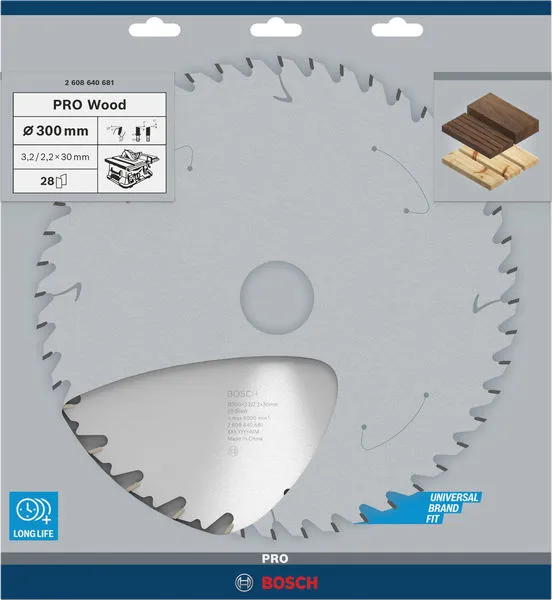PRO Wood list kružne testere 300×3,2×30 mm, T28 2608640681