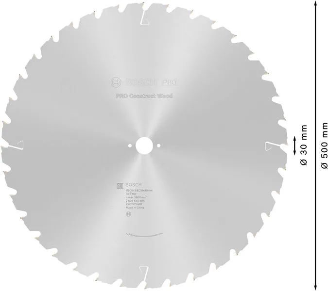 PRO Construct Wood list kružne testere 500×3,8×30 mm 2608640695
