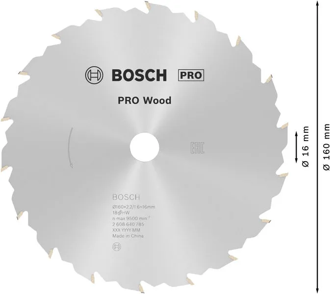 PRO Wood list kružne testere 160×2,2×16 mm, T18 2608640785