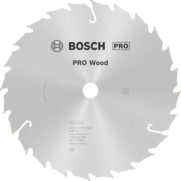 Bosch PRO Wood list kružne testere 184×2,2×16 mm, T24 2608640795