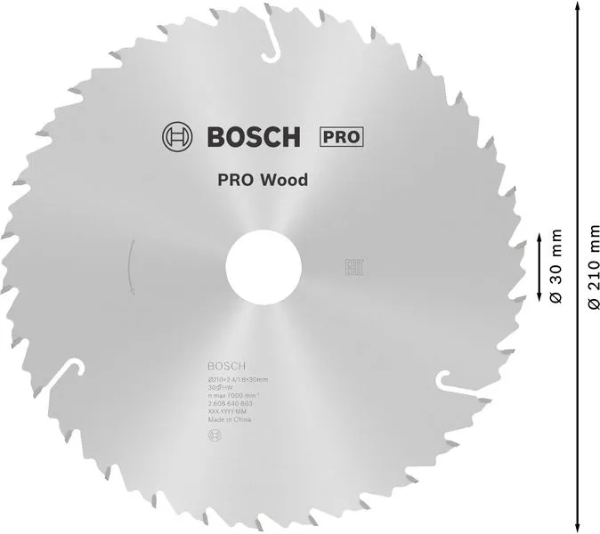 PRO Wood list kružne testere 210×2,4×30 mm, T30 2608640803