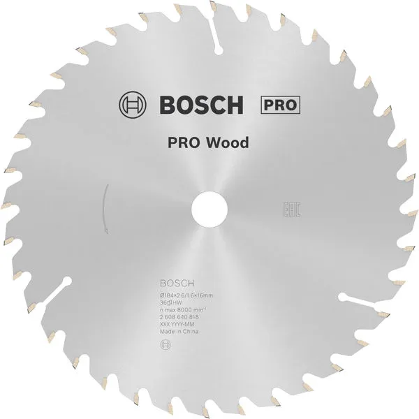 Bosch PRO Wood list kružne testere 184×2,6×16 mm, T36 2608640818