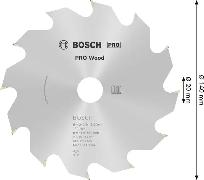 PRO Wood list kružne testere 140×2,4×20 mm, T12 2608641168