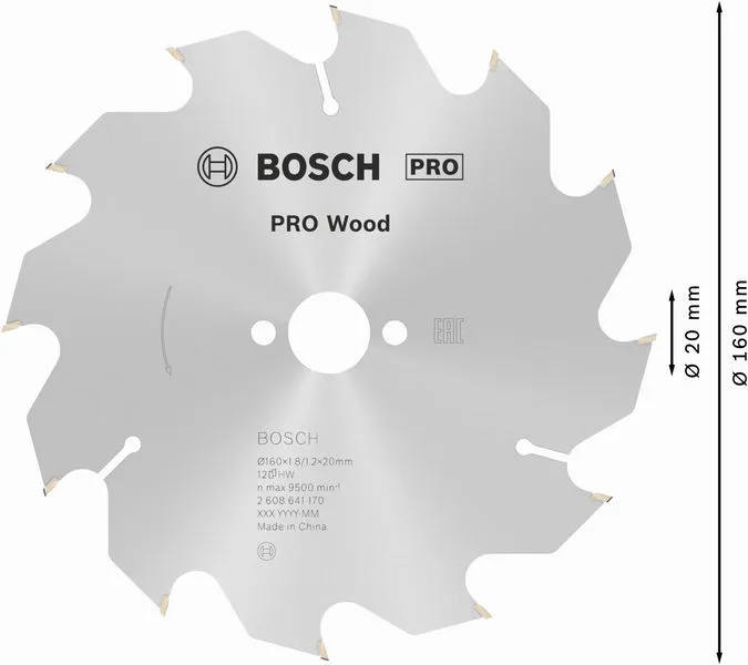 PRO Wood list kružne testere 160×1,8×20 mm, T12 2608641170