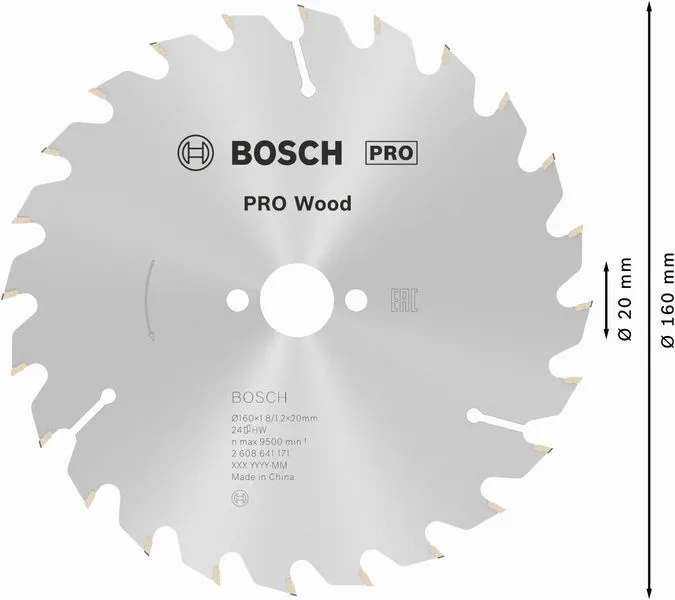 PRO Wood list kružne testere 160×1,8×20 mm, T24 2608641171