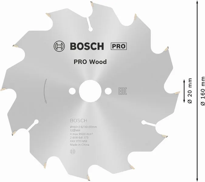 PRO Wood list kružne testere 160×2,6×20 mm, T12 2608641173