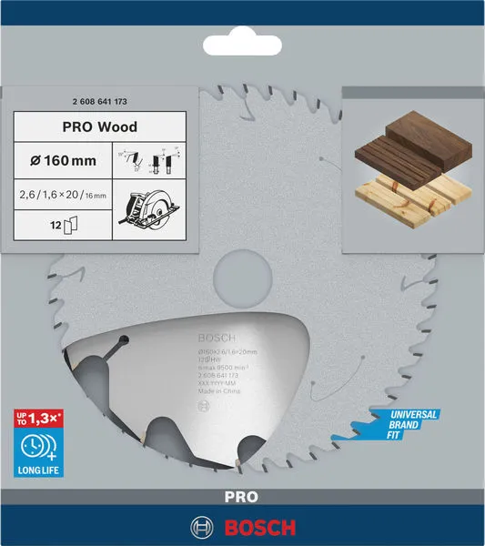 PRO Wood list kružne testere 160×2,6×20 mm, T12 2608641173