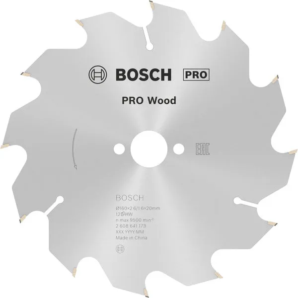 Bosch PRO Wood list kružne testere 160×2,6×20 mm, T12 2608641173